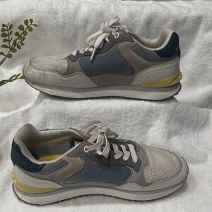 Men's Sneakers in Gray, Blue, and Yellow